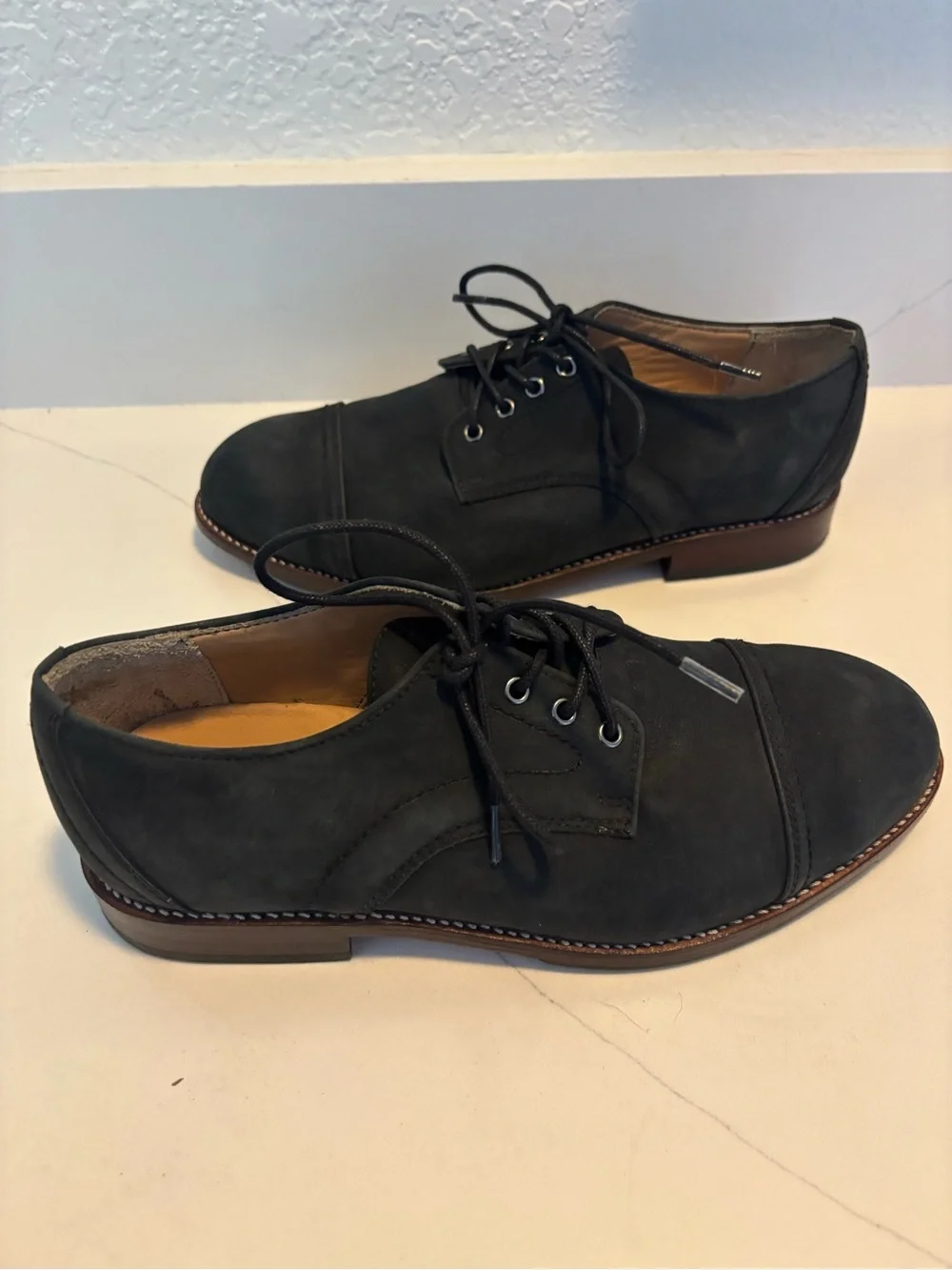 Adelante Romero Black Nubuck Derby Dress Shoes Men’s 5D